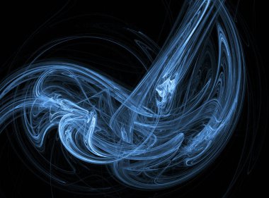 fraktal şekiller çeşitli tasarımlar siyah zemin üzerine mavi arka plan