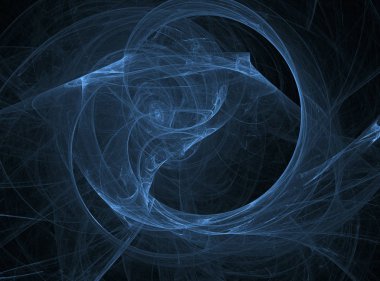 fraktal şekiller çeşitli tasarımlar siyah zemin üzerine mavi arka plan