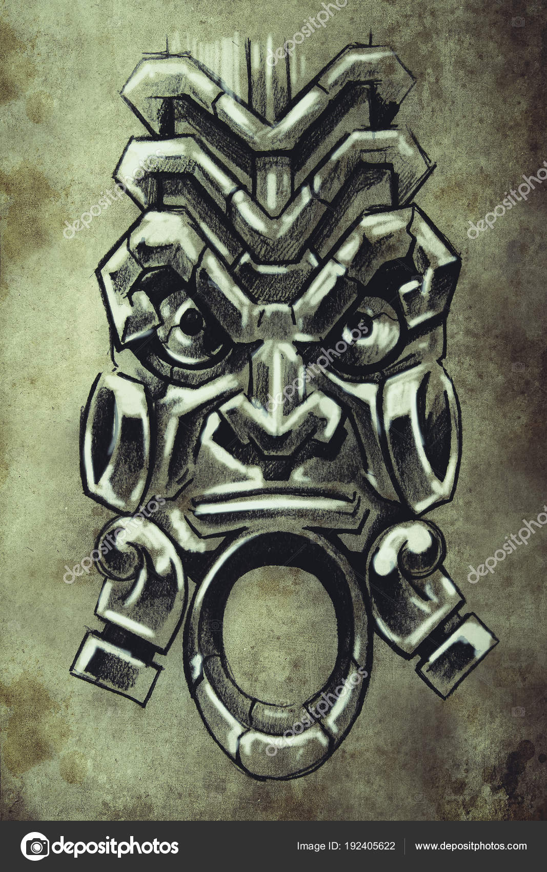 Tattoo Sketch Handmade Design Vintage Paper Stock Photo