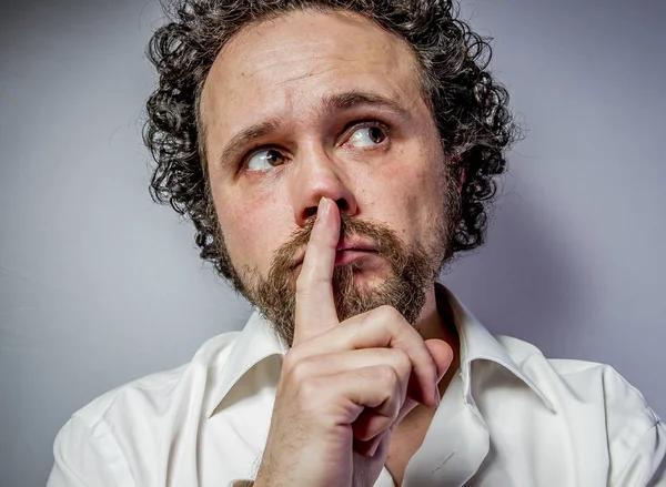 Concern Future Man Intense Expression White Shirt — Stock Photo, Image