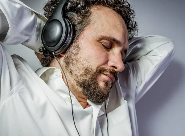 Classical Music Man Intense Expression White Shirt — Stock Photo, Image