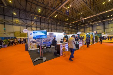 Madrid, İspanya. 25 Nisan 2018.Omexpo 2018 Fuarı, pazarlama dijital düzenlenen Madrid IFEMA pavyonlar