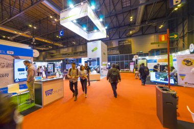 Madrid, İspanya. 25 Nisan 2018.Omexpo 2018 Fuarı, pazarlama dijital düzenlenen Madrid IFEMA pavyonlar