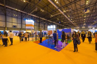 Madrid, İspanya. 25 Nisan 2018.Omexpo 2018 Fuarı, pazarlama dijital düzenlenen Madrid IFEMA pavyonlar