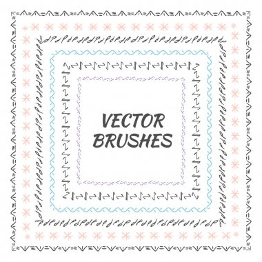 İç ve dış köşe döşemeleri ile dekoratif vektör fırçalar.