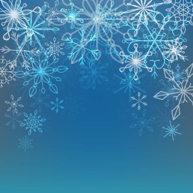 Vector Illustration of a Winter Background with Snowflakes clipart