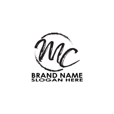 logo harfi mc fırça vektör tasarımı