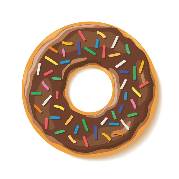Doce delicioso chocolate donut polvilha ilustração —  Vetores de Stock