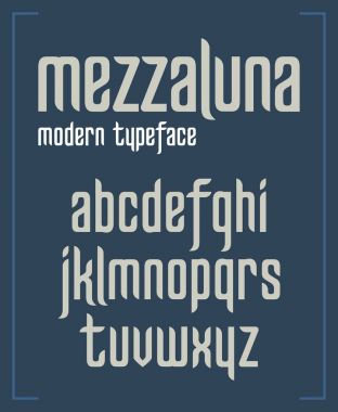 Modern condensed sanserif narrow font clipart