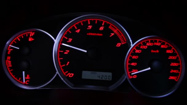 Fast Racing Acceleration Speedometer Tachometer Dash Display Panel — 图库视频影像
