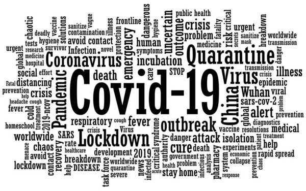 Coronavirus covid-19 word tag web banner design background in vector format
