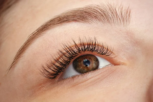 Primer plano de maquillaje del ojo femenino en el estilo de ojos ahumados —  Fotos de Stock