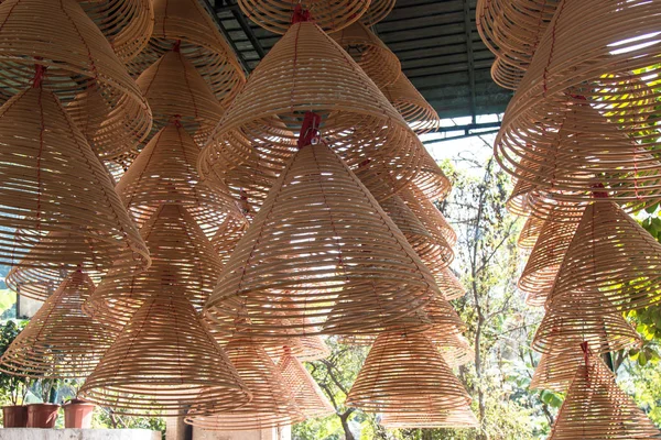 Macau - Şubat 28 inci 2016: küçük bir Budist tapınağı iç