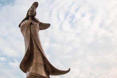 Makao, Çin - Şubat 28 inci 2016: Kun IAM heykel heykeli