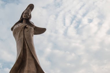 Makao, Çin - Şubat 28 inci 2016: Kun IAM heykel blu heykeli