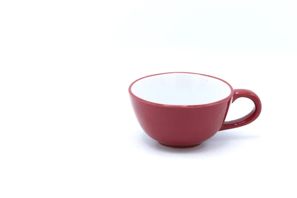 Taza de café rojo sobre fondo blanco — Foto de Stock