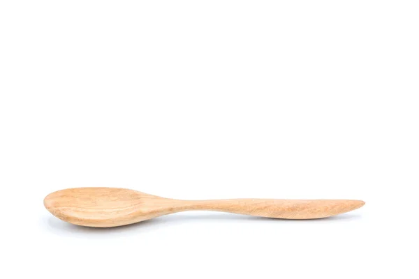Wooden spoon on the white background — Stock Photo, Image