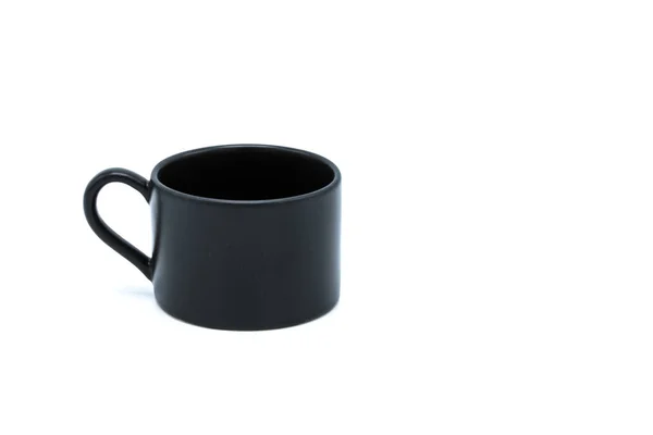 Zwart koffiekopje op witte achtergrond — Stockfoto