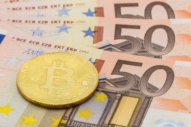 Altın Bitcoin 50 Euro üzerinde. Elektronik para Satım kavramı, bu