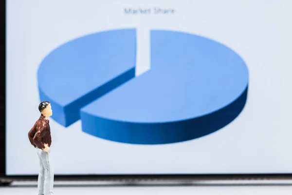 businessmen stand with graph market share display with copy space and using as background