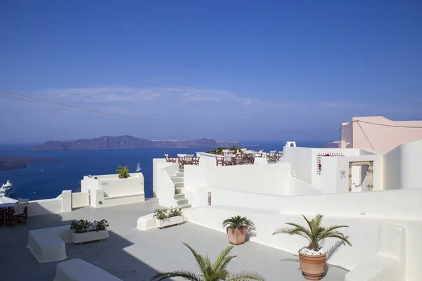 Santorini al mattino Mar Mediterraneo Grecia — Foto Stock