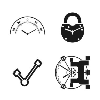 Zaman kalenin içine kilitli ve güvende. Vector Icons set.