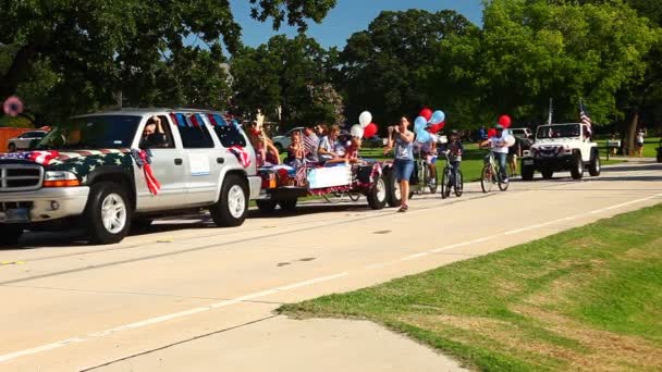 Desfile del 4 de julio en Double Oak Texas . — Vídeo de stock