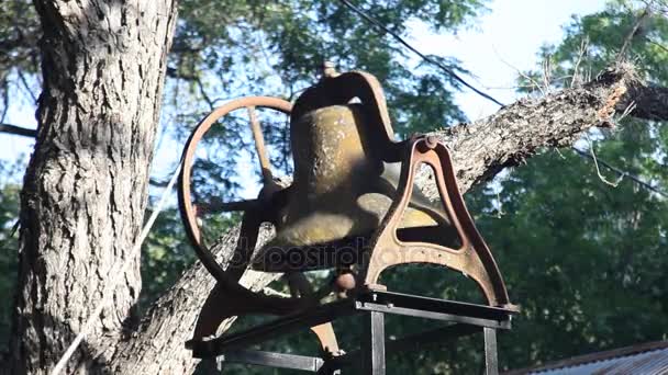 Old church bell ringing — Stock Video