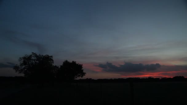 Puesta de sol vibrante en Stonewall Texas . — Vídeo de stock