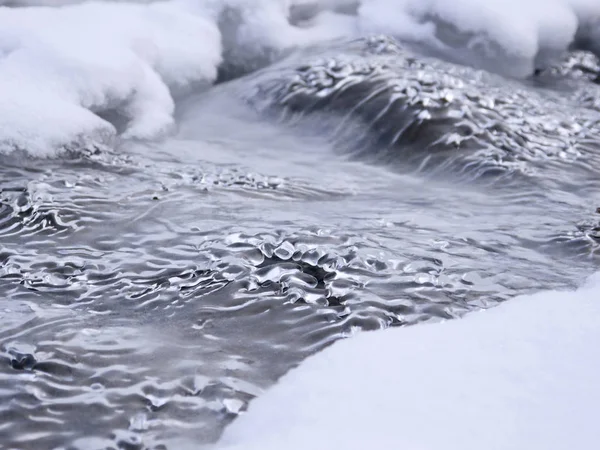 Frozen waves of ice. Strange figures.
