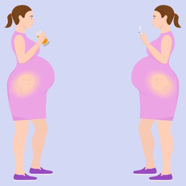 hamile bir kadın. vektör çizim