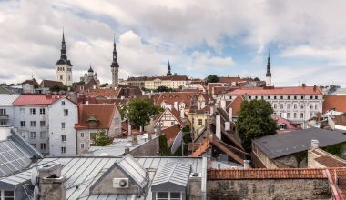 Cityscape yaz günü, eski Tallinn