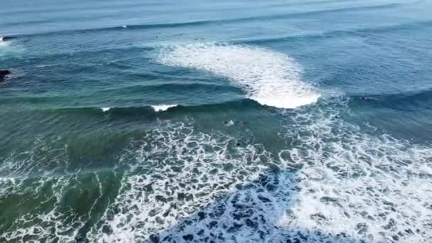 Surfers Vangen Golven Las Canteras Beach Playa Las Canteras Gran — Stockvideo