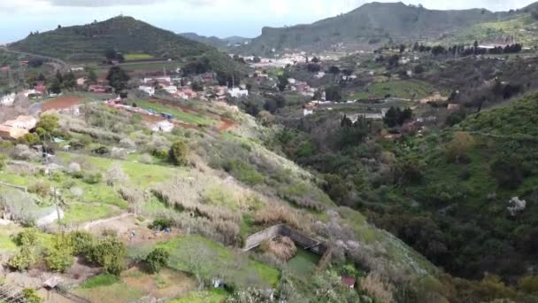Panorama Des Tals Zwischen Hügeln Gran Canaria Kanaren Spanien — Stockvideo
