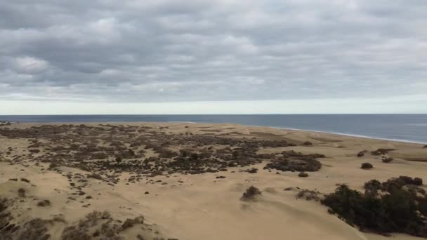 Maspalomas Dunes Sable Panorama Images Drones — Video