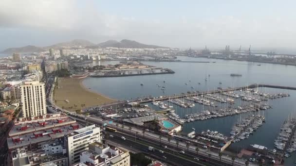 Imágenes Aéreas Marina Las Palmas Gran Canaria España — Vídeo de stock