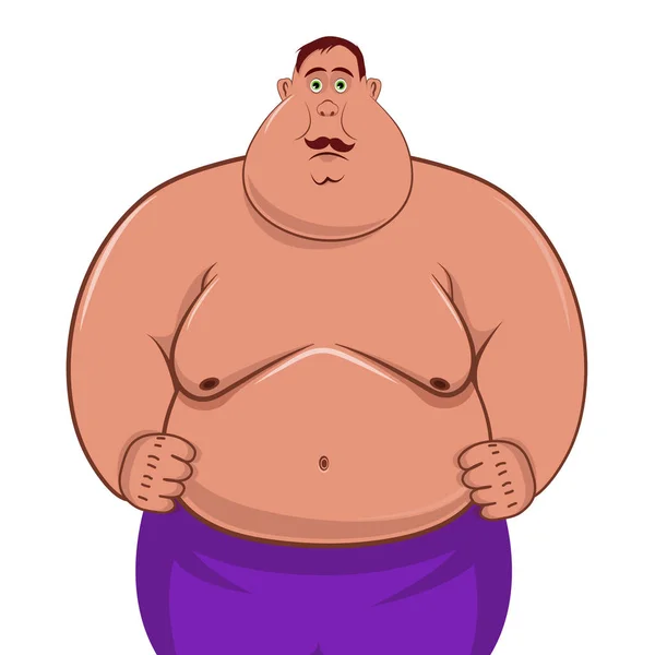 Hombre gordo personaje de dibujos animados — Vector de stock