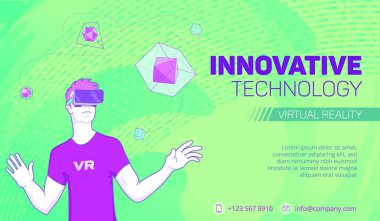 Futuristic Virtual Reality banner clipart