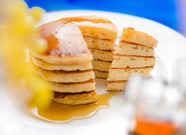 Pancakes with maple syrup Stock Image