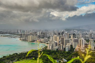 Honolulu ve Waikiki Beach Diamond Head krater - Hawai gördüm