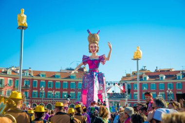 Nice, Fransa - 21 Şubat 2016: Nice Fransız Rivi de karnaval