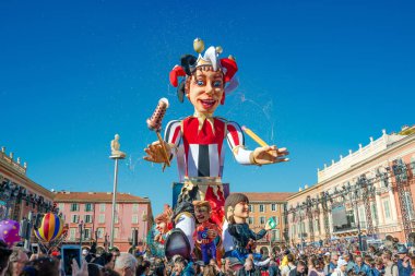 Nice, Fransa - 21 Şubat 2016: Nice Fransız Rivi de karnaval