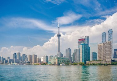 Toronto Ontario Gölü üzerinden manzarası. Kentsel mimari - Kanada