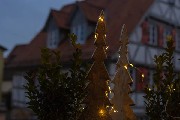 Christmas Tree Led Lights Winter Celebration — Stock Photo, Image