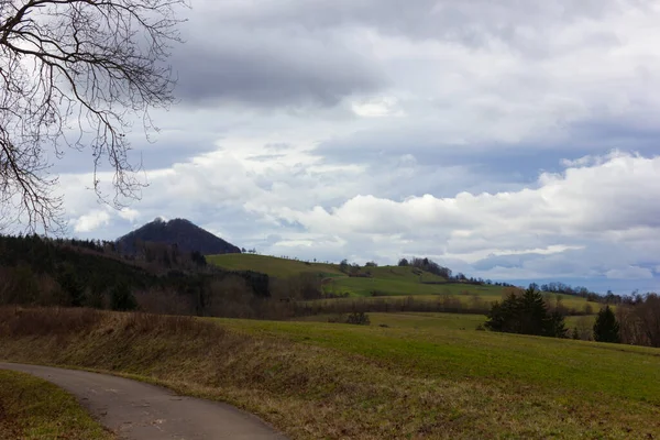 Stormy Cloudy Sky Rural Countryside South Germany — Stock Photo, Image