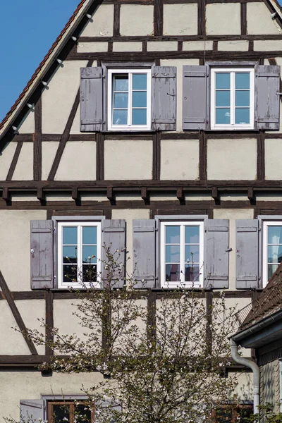 Fassaden Historischer Fachwerkhäuser Süddeutschland — Stockfoto