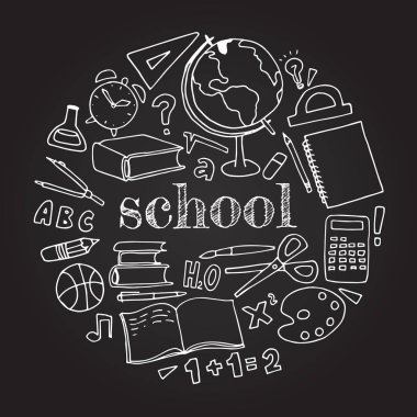 Okula dönüş çizim seti.