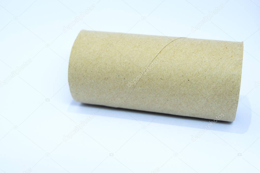 Tissue paper core with the white background
