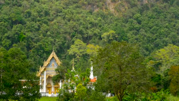 Thai wat est vu parmi la verdure — Video