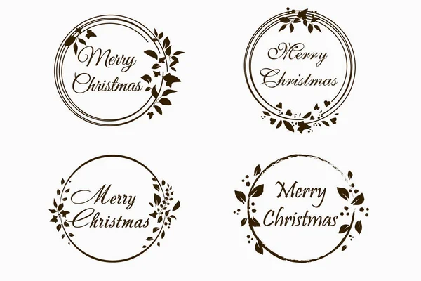 Christmas wreath with text — Stock Vector